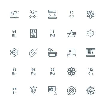 25 Medium Stroke Outline Vectors for Physics Theme Well-Structured Icons for Creative Use