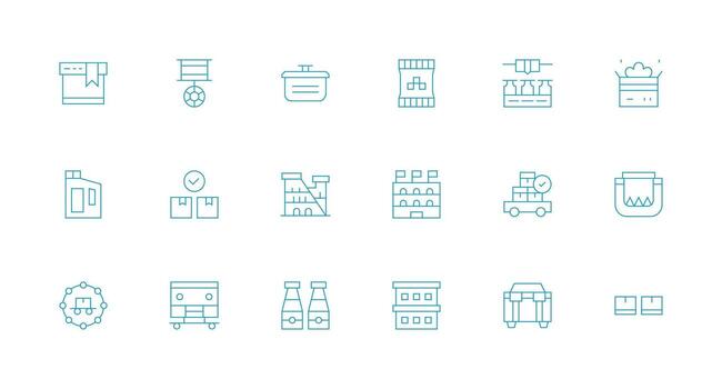 18 Minimal Line Vectors for Logistic Theme Essential Icons for Rapid UI Building