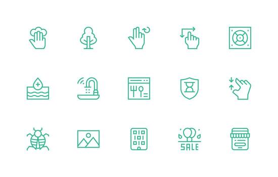 15 regular línea diseños para aplicación íconos listo para la interfaz de usuario icono colección vector