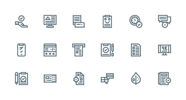 18 Strong Stroke Line Icons for Confirmation Graphics Web Icon Collection vector