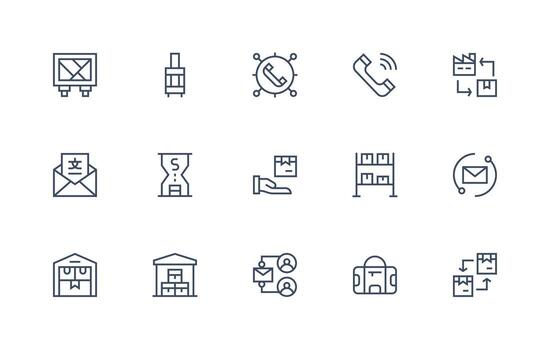 15 regular línea diseños para entrante íconos pulcramente diseñado íconos para web plataformas vector