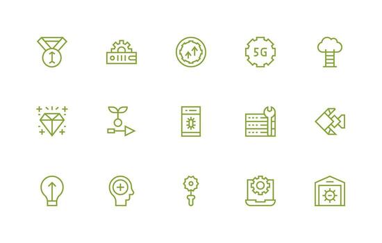 Regular Line Style Upgrade Icons with 15 Vectors High-Quality Icon Pack
