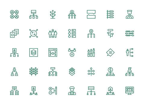 35 regular limpiar línea vectores para jerarquía tema de múltiples fines icono paquete para plantillas