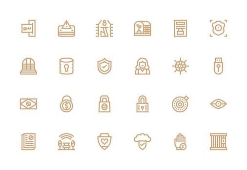 Thick Line Line Icons from Protected Set with 24 Vectors Neat Icon Set