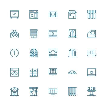 25 Medium Stroke Outline Vectors for Window Theme Flexible Icon System for Web Interfaces