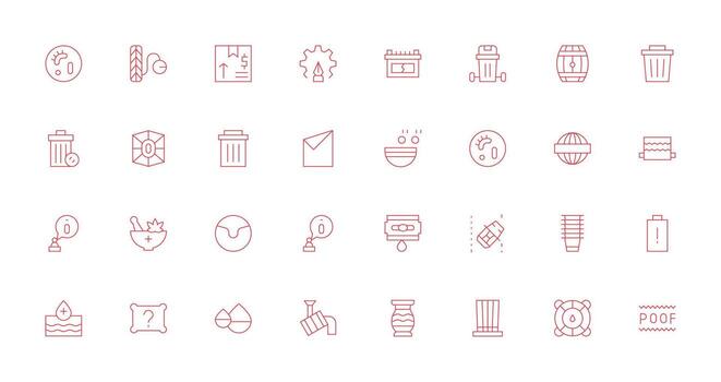 Empty Icon Collection with 32 Thin Line Designs All Device Compatible Icon Set vector