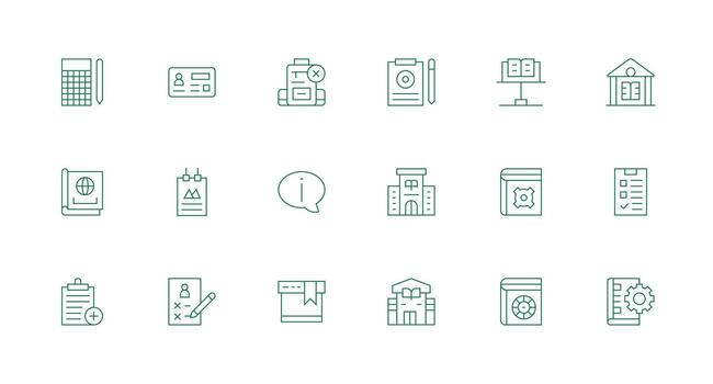 18 Minimal Line Vectors for Documentation Theme Clear and Concise Icon Set Collection