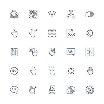 opción visual paquete conteniendo 25 medio carrera contorno íconos web y aplicación icono paquete colección vector