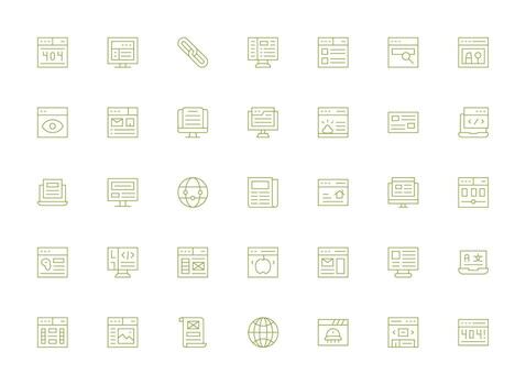 35 Light Line Vectors for Webpage Theme Interface Icon Collection