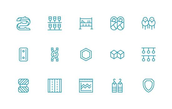 Double Icon Collection with 15 Regular Line Designs User Interface Icons for Digital Products vector