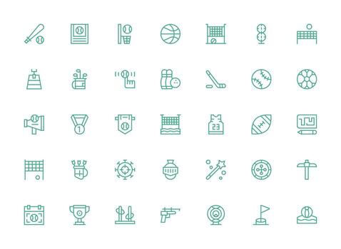 35 Icons for Game in Regular Clean Line Format UI Icon Set vector
