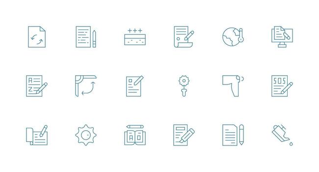 18 Icons for Change in Minimal Line Format Clean Icon Set Icon Pack for UI Projects vector