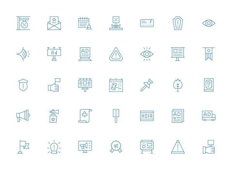 35 ligero línea estilo íconos desde darse cuenta colección flexible icono sistema para web interfaces vector
