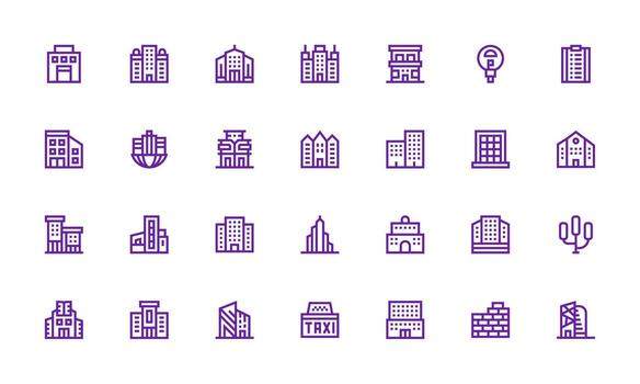28 Bold Line Style Icons from Downtown Collection User Interface Icons for Digital Products vector