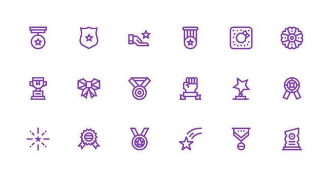Strong Stroke Line Style Commendation Icons with 18 Vectors Layout Icon Collection