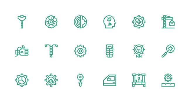 18 Strong Stroke Line Style Icons from Mechanism Collection Reliable Icons for All Interfaces vector