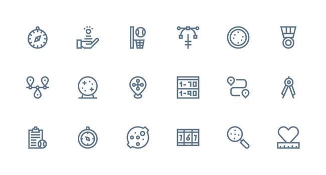 18 Points Icons in Strong Stroke Line Aesthetic Core Icon Collection for Daily Tasks vector