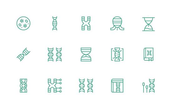 15 Regular Line Vectors for Genetics Theme Scalable Icons for All Themes
