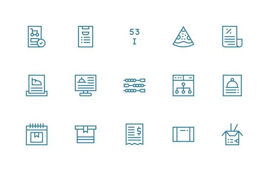 Order Set with 15 Regular Line Icons Style Icon Set vector
