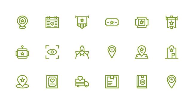 Highlighted Visual Pack containing 18 Strong Stroke Line Icons Essential Icons for Rapid UI Building vector