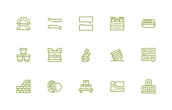 apilado icono colección con 15 regular línea diseños bien estructurado íconos para creativo utilizar vector