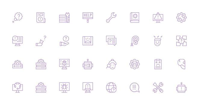 Thin Line Icons from Troubleshooting Set with 32 Vectors Outline Icon Pack