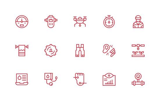 Monitoring Visual Pack containing 15 Regular Line Icons Neatly Designed Icons for Web Platforms vector