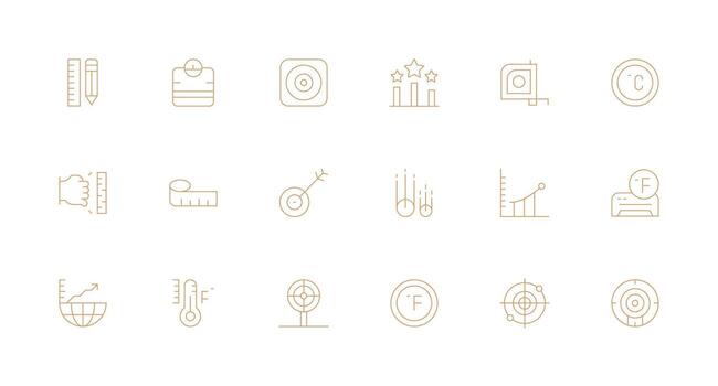 Minimal Line Icons from Metric Set with 18 Vectors General Use Icon Pack