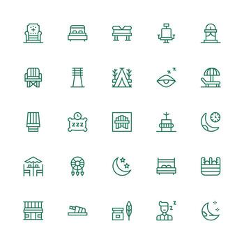 Medium Stroke Outline Icons from Rest Set with 25 Vectors Complete Icon Set for Mobile Apps