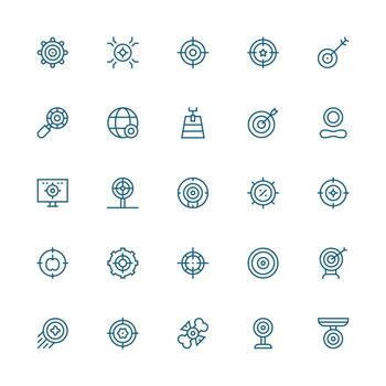 25 Medium Stroke Outline Vectors for Objective Theme Icons Built for Visual Consistency Pack