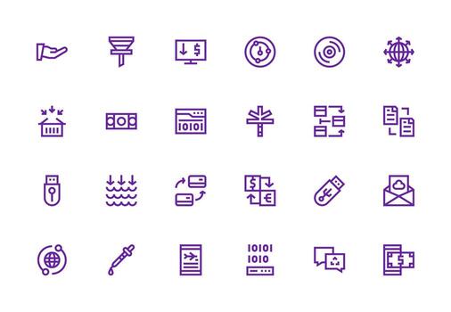 Transfer Icon Collection with 24 Thick Line Line Designs Icons Built for Visual Consistency Pack vector