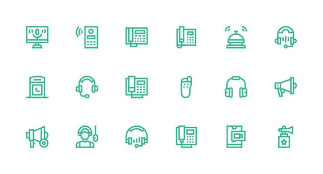 18 Strong Stroke Line Style Icons from Call Collection Basic Icon Series vector