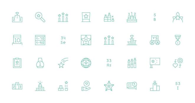 clasificación icono colección con 32 Delgado línea diseños mínimo icono conjunto para interfaz proyectos vector