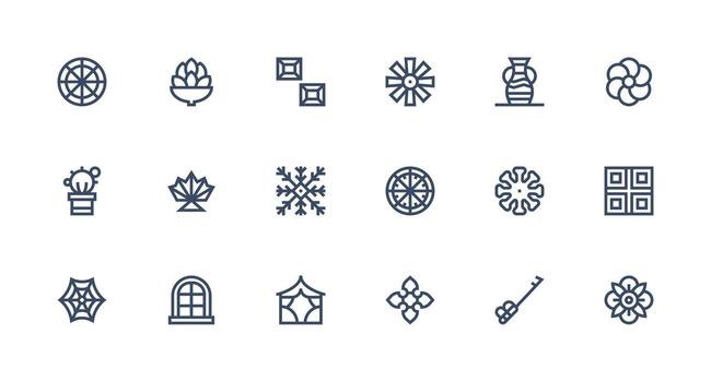 18 fuerte carrera línea íconos para ornamental gráficos icono conjunto para web vector