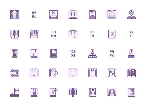 35 Icons for Reference in Regular Clean Line Format Minimal Icon Pack vector