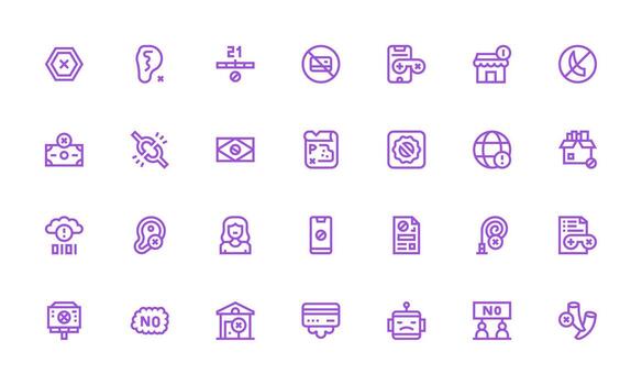 Unavailable Visual Pack containing 28 Bold Line Icons Interface Icon Collection for Daily Projects vector