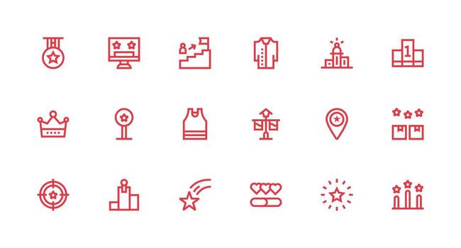 Top Icon Collection with 18 Strong Stroke Line Designs Icon Set for Projects vector