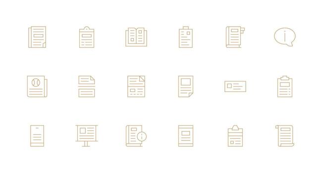 18 Minimal Line Icons for Instructions Graphics Icon Set vector