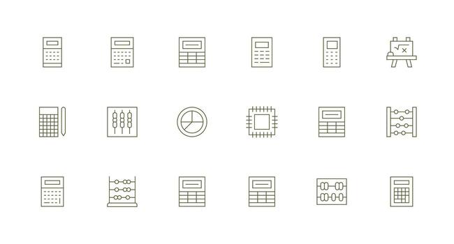 18 mínimo línea vectores para aritmética tema digital producto íconos para rápido entrega