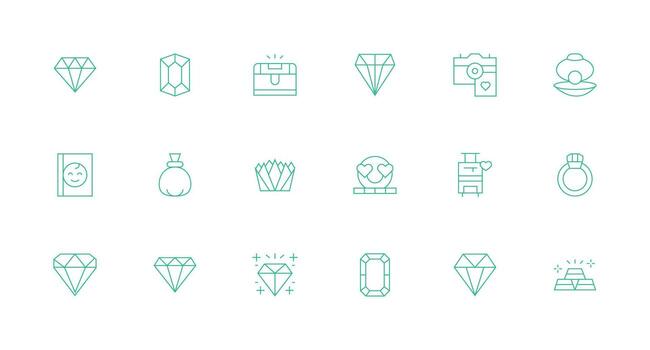 18 íconos para precioso en mínimo línea formato organizado paquete para proyecto bienes vector