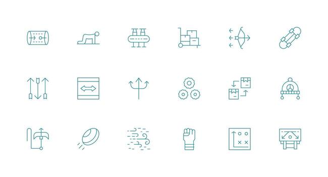 18 Minimal Line Style Icons from Movement Collection Essential Icon Collection vector