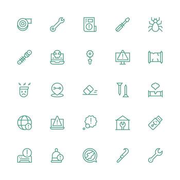 25 Medium Stroke Outline Vectors for Fix Theme Simple Icons for Interface and Wireframes