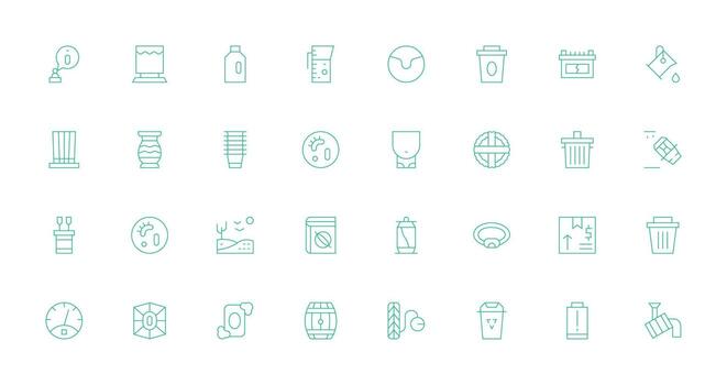 vacío conjunto con 32 Delgado línea íconos personalizable icono serie para móvil pantallas vector