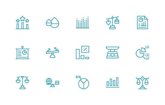Regular Line Icons from Comparison Set with 15 Vectors Simple Icon Pack