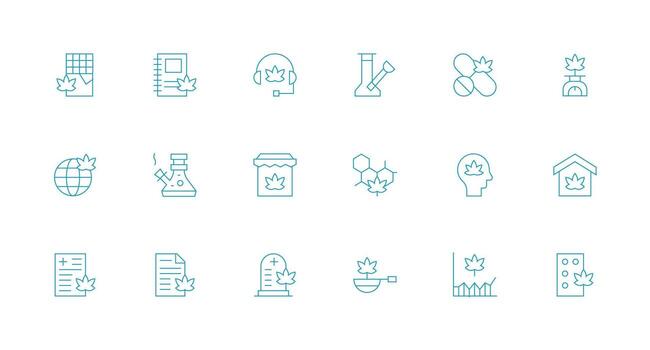 Minimal Line Icons from Marijuana Set with 18 Vectors UI Icon Set