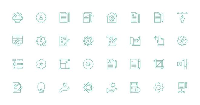 Modify Visual Pack containing 32 Thin Line Icons Modern Icon Set vector