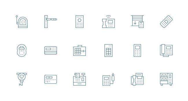 teclado incluso 18 mínimo línea ilustraciones de múltiples fines icono conjunto vector