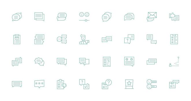32 Icons for Feedback Form in Thin Line Format Neatly Designed Icons for Web Platforms vector