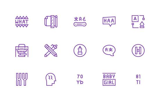 15 Typography Icons in Regular Line Aesthetic Neatly Designed Icons for Web Platforms vector