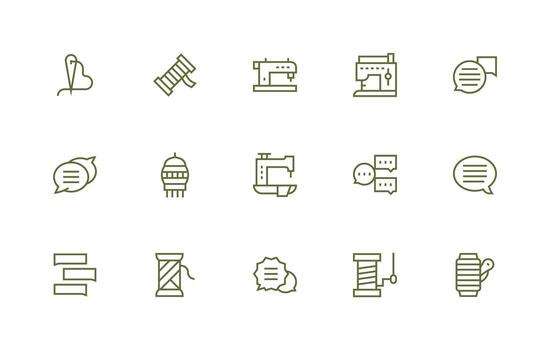 hilo diseño íconos presentando 15 en regular línea estilo sencillo íconos para interfaz y wireframes vector